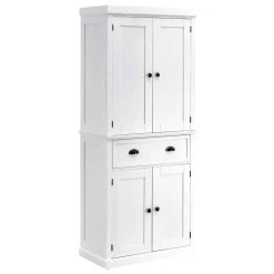 HOMCOM Traditional Freestanding Kitchen Pantry Cupboard - White - 835-115WT 14 HOMCOM Traditional Freestanding Kitchen Pantry Cupboard - White - 835-115WT -Kitchen Sale Shop 0a898a181cd30aecd.jpg 1