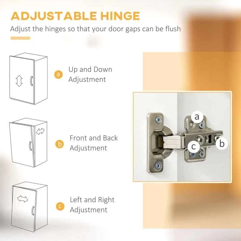 HOMCOM Modern Kitchen Cabinets With Storage - White - 835-341WT 3 HOMCOM Modern Kitchen Cabinets With Storage - White - 835-341WT - Image 2