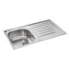 Carron Phoenix Onda 90 1 Bowl Stainless Steel Kitchen Sink - Reversible - 101.0488.562