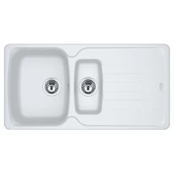 Franke Antea Fragranite 1.5 Bowl Inset Kitchen Sink Reversible AZG 651-97 - Polar White - 114.0532.315