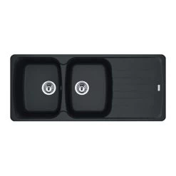 Franke Antea Fragranite 2 Bowl Inset Kitchen Sink Reversible AZG 621-116 - Onyx - 114.0532.318