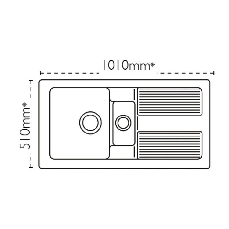 Carron Phoenix Shonelle 150 1.5 Bowl Ceramic Kitchen Sink - Reversible - 124.0477.793 4 Carron Phoenix Shonelle 150 1.5 Bowl Ceramic Kitchen Sink - Reversible - 124.0477.793 - Image 2
