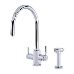 Perrin & Rowe 3-in-1 Hot Kitchen Tap With C-spout - Polished Brass