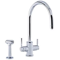 Perrin & Rowe 3-in-1 Hot Water Kitchen Tap With C-Spout - Chrome - 1712CP