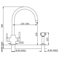 Perrin & Rowe 3-in-1 Hot Water Kitchen Tap With C-Spout - Chrome - 1712CP -Kitchen Sale Shop 1712cp 3