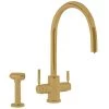 Perrin & Rowe 3-in-1 Hot Kitchen Tap With C-Spout - Satin Brass - 1712SB -Kitchen Sale Shop 1712sb