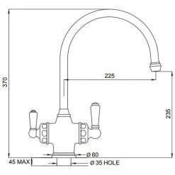 Perrin & Rowe 3-in-1 Hot Water Kitchen Tap - Chrome - 1937CP -Kitchen Sale Shop 1937cp 3