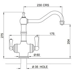 Perrin & Rowe 3-in-1 Hot Kitchen Tap - Pewter - 1970PF -Kitchen Sale Shop 1970pf 3