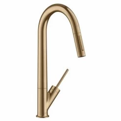 Axor Starck Single Lever Kitchen Mixer 270 With Pull-Out Spray - Brushed Bronze - 10821140