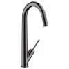 Axor Starck Single Lever Kitchen Mixer 300 With Swivel Spout - Polished Black Chrome - 10822330
