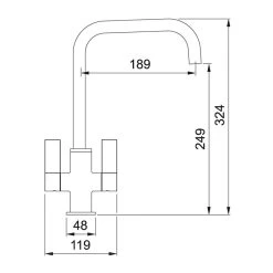 Franke Orlando Kitchen Mixer Tap - Brass - 115.0605.462 5 Franke Orlando Kitchen Mixer Tap - Brass - 115.0605.462 -Kitchen Sale Shop 1 1 115.0605.462 dimensions