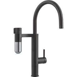 Franke Vital Capsule 3-in-1 J-Spout Filter Tap - Matt Black/Decor Steel PVD - 120.0621.312
