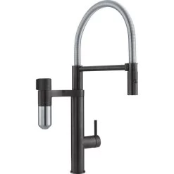 Franke Vital Capsule 3-in-1 Semi-Pro Filter Tap - Matt Black/Decor Steel PVD - 120.0621.313