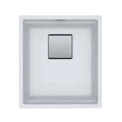 Franke Kubus 2 1 Bowl Undermount Fragranite Kitchen Sink KNG 110-37 - Polar White - 125.0633.731