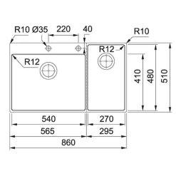Franke Box Centre 1.5 R/H Small Bowl Stainless Steel Kitchen Sink BWX 220-54-27 - Stainless Steel - 127.0570.617 -Kitchen Sale Shop 1 2 127.0570.617 4