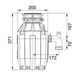 Franke Turbo Elite Waste Disposal Unit TE-75 - 134.0473.236 -Kitchen Sale Shop 1 3 134.0473.236 dimensions