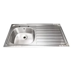 KWC DVS Single Bowl Right Hand Drainer Inset Sink With 2 Tapholes B20085R - 207.0000.025