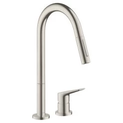 AXOR Citterio M Single Lever Kitchen Mixer Tap 220 With Pull Out Spray 2TH - Stainless Steel - 34822800
