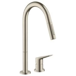 AXOR Citterio M Single Lever Kitchen Mixer Tap 220 With Pull Out Spray 2TH - Brushed Nickel - 34822820