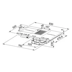 Franke Mythos 2gether Hob Extractor FMY 839 HI - Glass Black - 340.0597.249 -Kitchen Sale Shop 3 4 340.0597.249 dimensions1