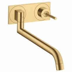 Axor Uno Wall Mounted Kitchen Mixer Tap Single Lever - Brushed Gold Optic - 38815250