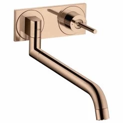 Axor Uno Wall Mounted Kitchen Mixer Tap Single Lever - Polished Red Gold - 38815300