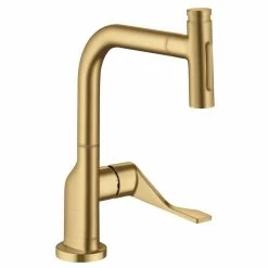 Axor Citterio Single Lever Kitchen Mixer Select 230 2 Jet With Pull-Out Spray - Brushed Gold Optic - 39862250