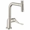 Axor Citterio Single Lever Kitchen Mixer Select 230 2 Jet With Pull-Out Spray - Stainless Steel - 39862800 -Kitchen Sale Shop 3 9 39862800