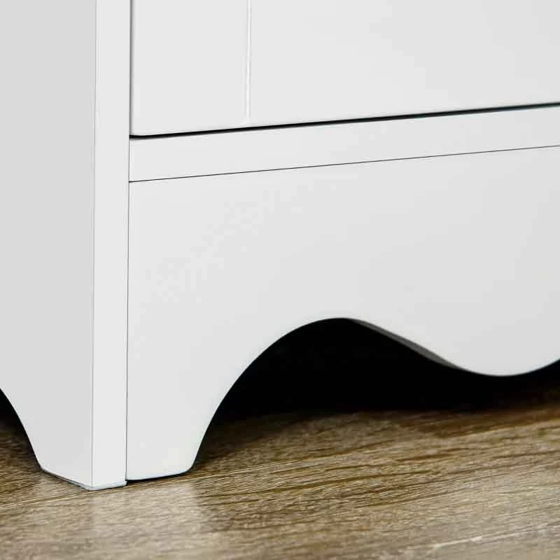 HOMCOM 4-Door Freestanding Kitchen Storage Unit - White - 835-663BN 3 HOMCOM 4-Door Freestanding Kitchen Storage Unit - White - 835-663BN - Image 2