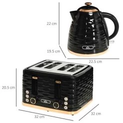 HOMCOM 1600W 1.7 Litre Rapid Boil Kettle & Toaster Set - Black - 800-162V70BK 18 HOMCOM 1600W 1.7 Litre Rapid Boil Kettle & Toaster Set - Black - 800-162V70BK -Kitchen Sale Shop 3uha12188f7812013.jpg