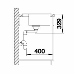 Blanco LEGRA 6 Silgranit 1 Bowl Inset Kitchen Sink - Alumetallic - 523333 -Kitchen Sale Shop 5 2 523333 dimensions1
