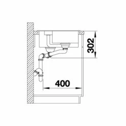 Blanco COLLECTIS 6 S RH Silgranit 1.5 Bowl Inset Kitchen Sink With Drain Remote Control - Alumetallic - 523346 -Kitchen Sale Shop 5 2 523346 dimensions1