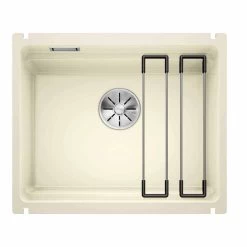 Blanco ETAGON 500-U Ceramic PuraPlus 1 Bowl Undermount Kitchen Sink With Manual InFino Waste - Magnolia - 525150