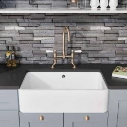 Blanco VILLAE Farmhouse Ceramic 1 Bowl Kitchen Sink - Crystal White - 525163 -Kitchen Sale Shop 5 2 525163 lifestyle1