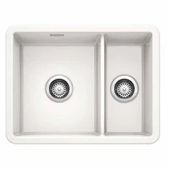 Blanco VILLAE LH Farmhouse Ceramic 1.5 Bowl Kitchen Sink - Crystal White - 525165