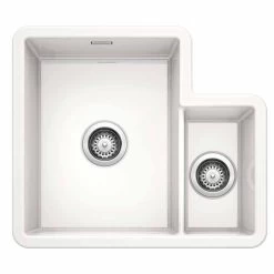 Blanco VILLAE LH Farmhouse Ceramic 1.5 Bowl Kitchen Sink - Crystal White - 525166