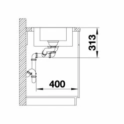 Blanco CLASSIMO 6 S-IF Reversible Stainless Steel 1.5 Bowl Kitchen Sink With Drain Remote Control - Brushed - 525328 -Kitchen Sale Shop 5 2 525328 dimensions1