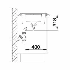 Blanco METRA 6 Silgranit Reversible 1.5 Bowl Inset Kitchen Sink - Black - 525922 -Kitchen Sale Shop 5 2 525922 dimensions1