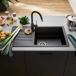 Blanco LEGRA XL 6 S Reversible Silgranit 1 Bowl Inset Kitchen Sink - Black - 526087 -Kitchen Sale Shop 5 2 526087 lifestyle1