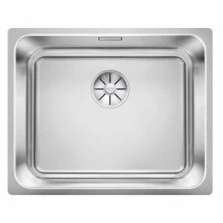 Blanco SOLIS 500-U Stainless Steel 1 Bowl Undermount Kitchen Sink With Manual InFino Waste - Brushed Finish - 526122