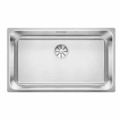Blanco SOLIS 700-U Stainless Steel 1 Bowl Undermount Kitchen Sink With Manual InFino Waste - Brushed Finish - 526125