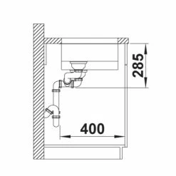 Blanco SOLIS 340/180-U RH Stainless Steel 1.5 Bowl Undermount Kitchen Sink With Manual InFino Waste - Brushed Finish - 856128 -Kitchen Sale Shop 5 2 526128 dimensions1
