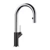 Blanco CARENA-S Vario Pull-Out Spray Silgranit-Look Dual Finish Kitchen Tap - Black/Chrome - 526172