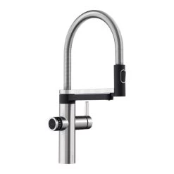 Blanco Drink.filter EVOL-S Pro 3-in-1 Flexible Hose PVD Steel Kitchen Tap - Stainless Steel - 526311
