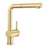 Blanco LINUS-S Single Lever Pull-Out Handset PVD Steel Kitchen Tap - Satin Gold - 526684