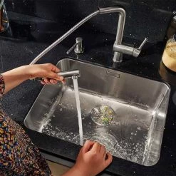 Blanco LINUS-S Single Lever Pull-Out Handset PVD Steel Kitchen Tap - Satin Gold - 526684 -Kitchen Sale Shop 5 2 526684 3