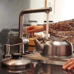 Blanco LINUS-S Single Lever Pull-Out Handset PVD Steel Kitchen Tap - Satin Gold - 526684 -Kitchen Sale Shop 5 2 526684 4