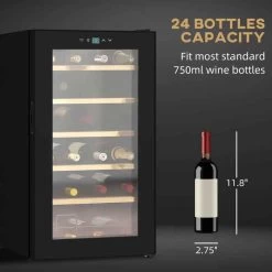 HOMCOM 24 Bottles Wine Cooler With Touch Screen Control - Black - 800-150V70 -Kitchen Sale Shop 6tr40f18a831ce8b5.jpg