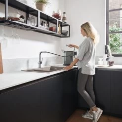 Hansgrohe Talis M54 Single Lever Kitchen Mixer 270, Pull-Out Spout, 1jet - Chrome - 72808000 -Kitchen Sale Shop 7 2 72808000 2