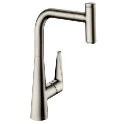 Hansgrohe Talis Select M51 Single Lever Kitchen Mixer 300, Eco, Pull-Out Spout, 1jet - Stainless Steel - 72826800
